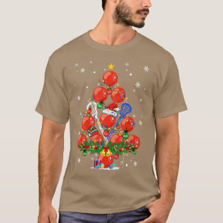 Camiseta Papais noeis de árvores de Natal Pickleball X Mas 