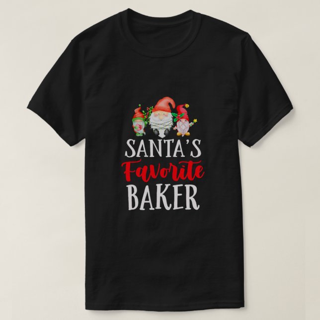 Camiseta Papais noeis de Baker Chef Engraçado Gnomo de Nata (Frente do Design)