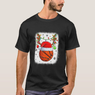 Camiseta Papais noeis De Basquete Branqueados Luzes De Repr