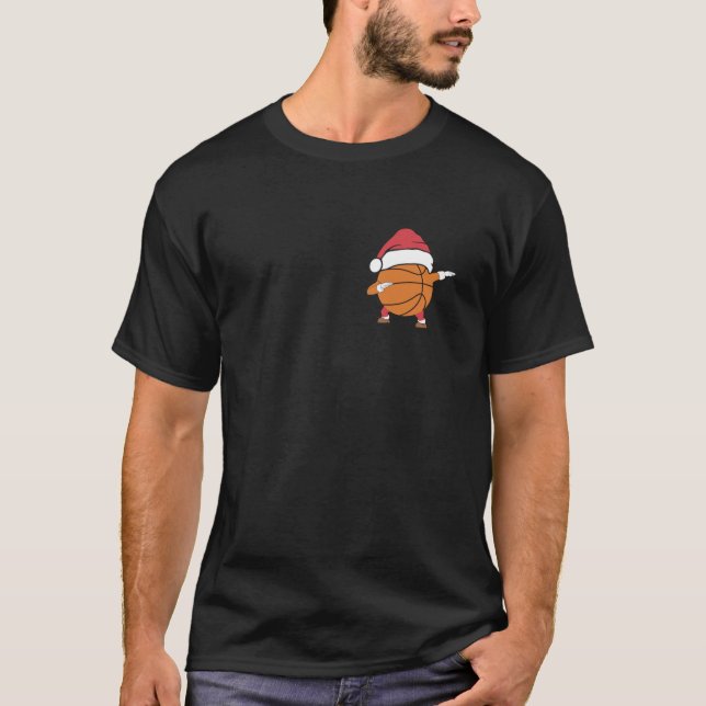 Camiseta Papais noeis de basquete de Natal Xmas, esportes H (Frente)