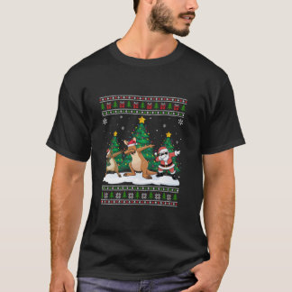 Camiseta Papais noeis De Batida Reindeer Kangaroo Tree Luze
