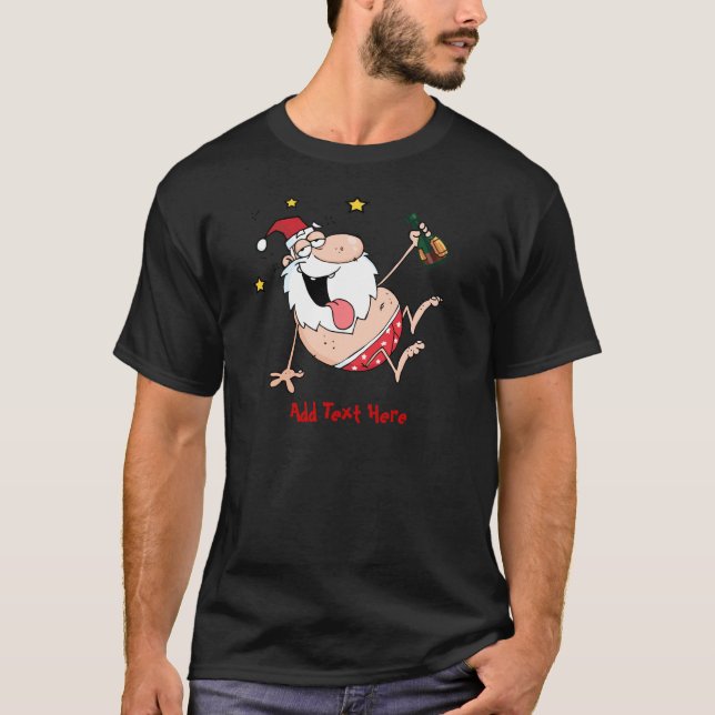Camiseta Papais noeis de Bebado de Cartoons do Xmas persona (Frente)