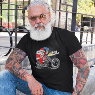 Camiseta Papais noeis de bicicleta de natal Biker