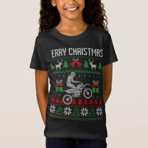 Camiseta Papais noeis de bicicleta de Natal Feliz Xmas C