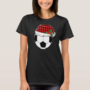 Camiseta Papais noeis de bola de futebol de Natal Xadrez ve