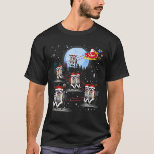 Camiseta Papais noeis de Boston Terrier Lover Reindeer Slei