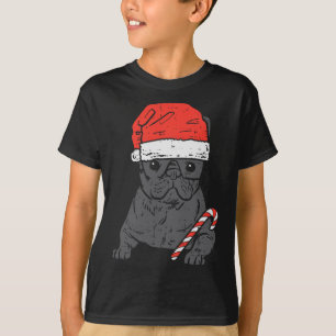 Camiseta Papais noeis de Buldogue Francês Cachorro de Natal