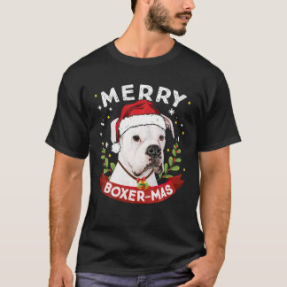 Camiseta Papais noeis de Cachorro Branco Meninos de Natal