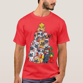 Camiseta Papais noeis de Cachorro de Natal para Buldogue Fr