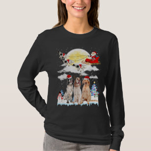 Camiseta Papais noeis de Cachorro Inglês Dormem no Natal