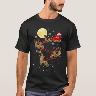 Camiseta papais noeis de cães german shepherd Sleigh Reind