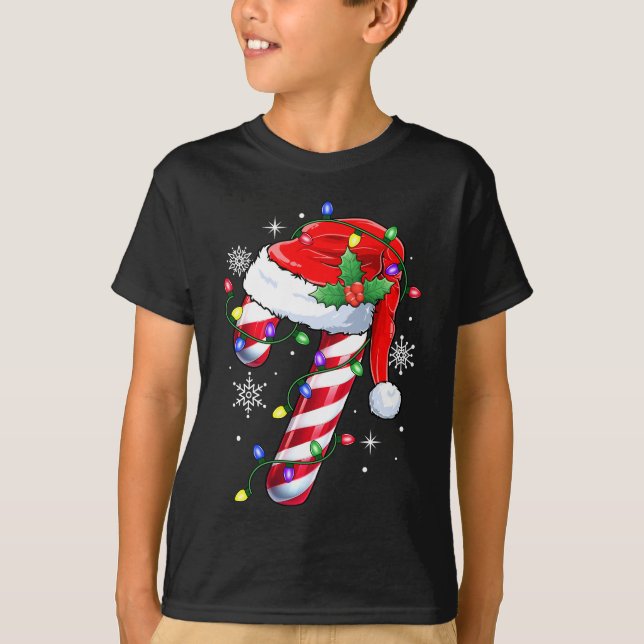 Camiseta Papais noeis de Candy Cane Natal Xmas (Frente)