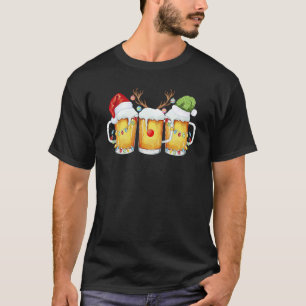 Camiseta Papais noeis de caneca de Natal Reincervejas Luzes