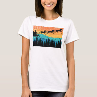 Camiseta Papais noeis de Cavalo de Natal Vintage 70 anos 80