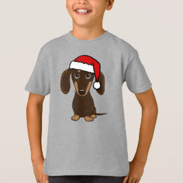 Camiseta Papais noeis de chocolate Dachshund Cachorro de sa