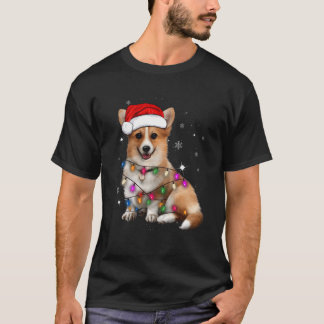 Camiseta Papais noeis de Corgi Luzes de Árvore Xmas Cachorr