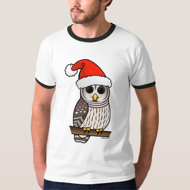 Camiseta Papais noeis de Coruja Barred de Natal (Frente)