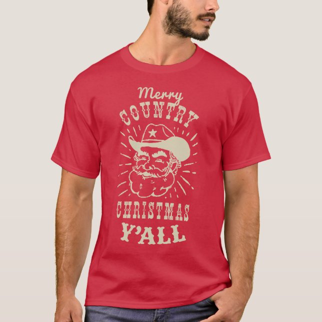 Camiseta Papais noeis de cowboy de Natal (Frente)