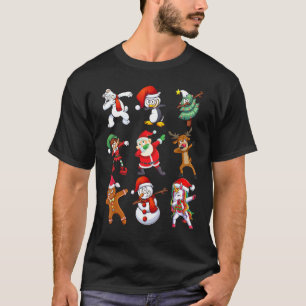 Camiseta Papais noeis De Dabbing Elf Deer Amigos De Natal M