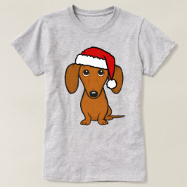 Camiseta Papais noeis de Dachshund Feriado de Cachorro de V