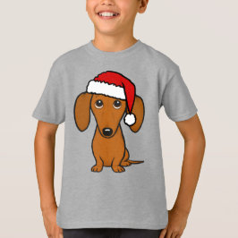 Camiseta Papais noeis de Dachshund Feriado de Cachorro de V