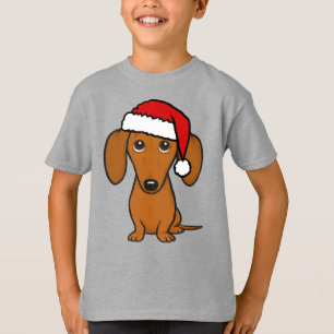 Camiseta Papais noeis de Dachshund Feriado de Cachorro de V