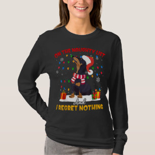 Camiseta Papais noeis De Dachshund Na Lista De Doidos Dachs