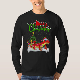 Camiseta Papais noeis de decoração de Gecko Xmas Natal Geck