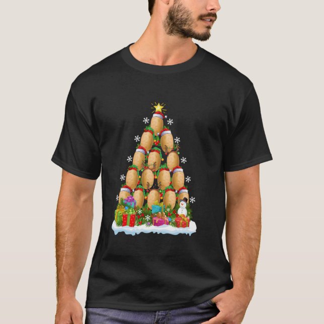 Camiseta Papais noeis de decoração de Natal Batata Vegetal  (Frente)