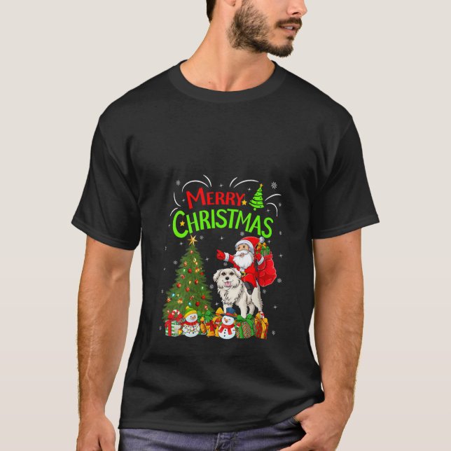Camiseta Papais noeis de decoração Xmas que pilotam Pirenéu (Frente)