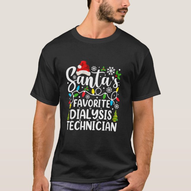 Camiseta Papais noeis de diálise favorita, o técnico engraç (Frente)