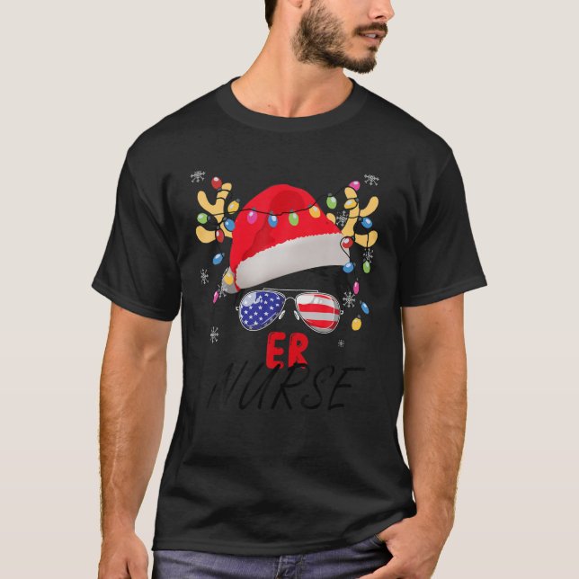 Camiseta Papais noeis de Enfermeira Mensagem à Família Bun  (Frente)