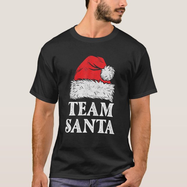 Camiseta Papais noeis De Equipe A Família De Natal Correspo (Frente)