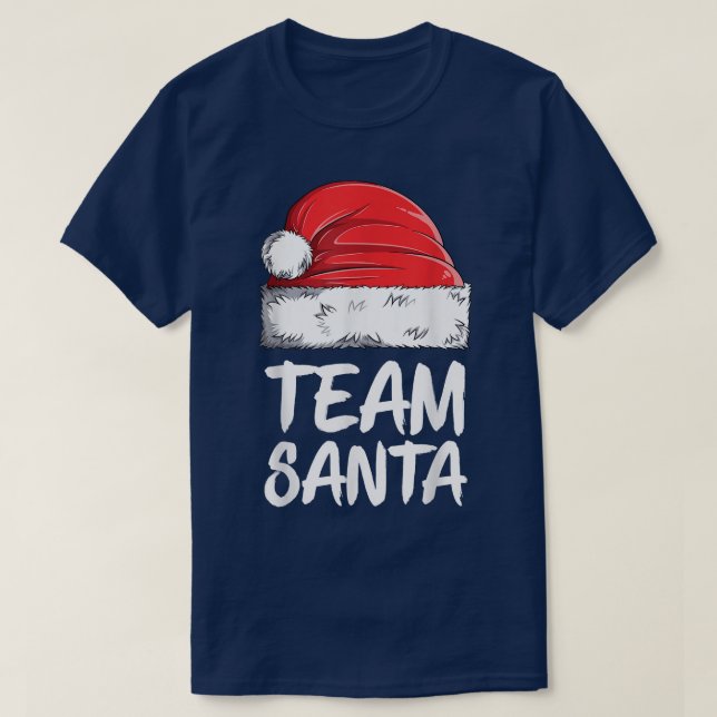 Camiseta Papais noeis De Equipe Família De Natal Igualando  (Frente do Design)