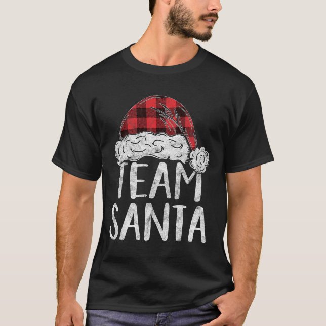 Camiseta Papais noeis de Equipe Figurino de Natal Família d (Frente)