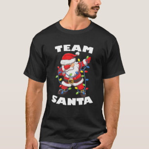 Camiseta Papais noeis de Equipe Luzes de Árvore de Natal Pa
