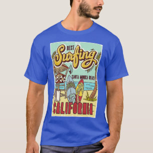 Camiseta Papais noeis de esporte retrô Monica California Pa