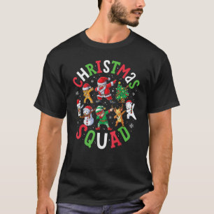 Camiseta Papais noeis De Esquadrão De Natal Dabbing Elf Fam