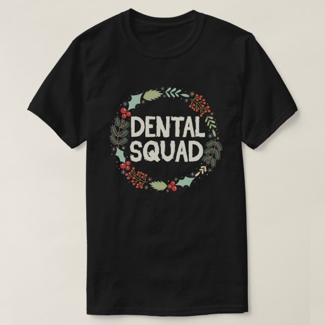 Camiseta Papais noeis De Esquadrão Dentado Xmas (Frente do Design)