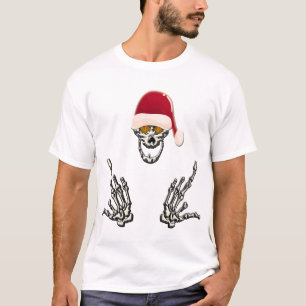 Camiseta Papais noeis De Esqueleto Com Cavalos Diabos
