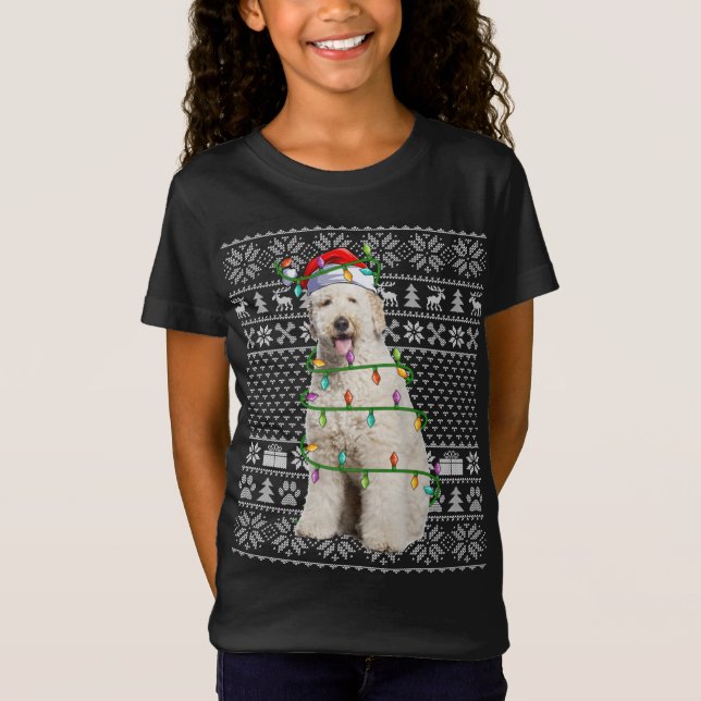 Camiseta Papais noeis De Estilo De Sweater Feio Xmas Labrad (Frente)