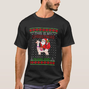 Camiseta Papais noeis De Estilo Do Sweater Do Xmas Que Anda
