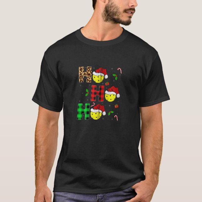 Camiseta Papais noeis De Feriado De Natal Ho Ho Ho Pickleba (Frente)