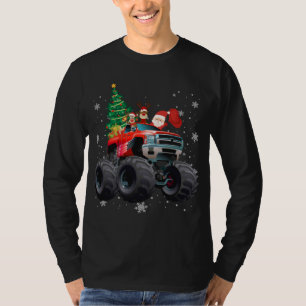 Camiseta Papais noeis de férias de Natal a montar caminhone