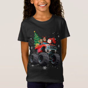 Camiseta Papais noeis de férias de Natal a montar caminhone