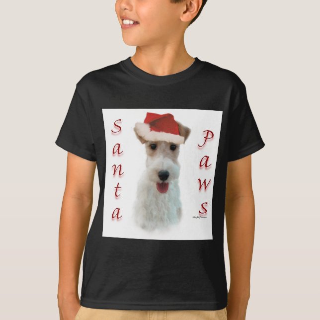 Camiseta Papais noeis de Fox Terrier (Frente)