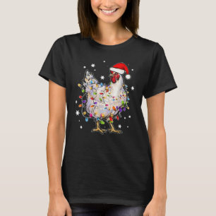 Camiseta Papais noeis de frango à luz do Natal
