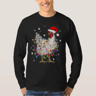 Camiseta Papais noeis de frango à luz do Natal