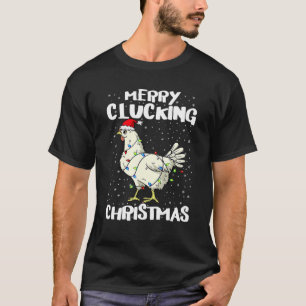 Camiseta Papais noeis de frango à luz do Natal Feliz do Paj