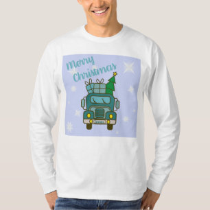 Camiseta Papais noeis de frente de caminhão Feliz Natal